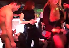 Secret part of a nightclub full of sweaty action