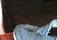 Stunning young cock pissing and masturbating on Nike sneakers