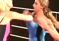 Blonde double fucked after hard catfigh in ring